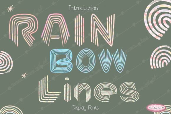 Rainbow Lines: A Multi-Line Display Font for Handmade Products
