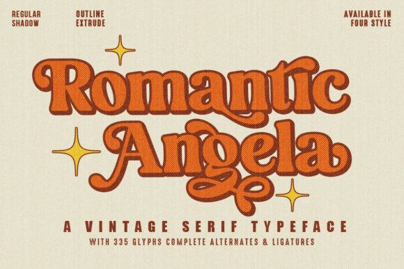 Romantic Angela: A Retro Display Serif Font for Your Brand Story