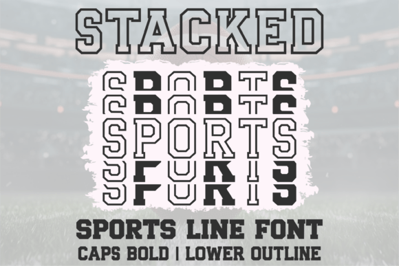 Stacked Sports Line Font for Handmade Products and Small Shop Branding